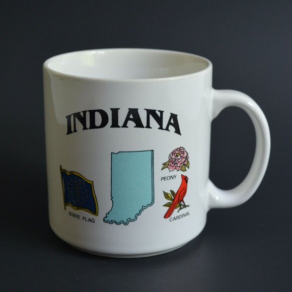 Indiana State Souvenir Coffee Mug Ceramic Vintage - Picture 1 of 7